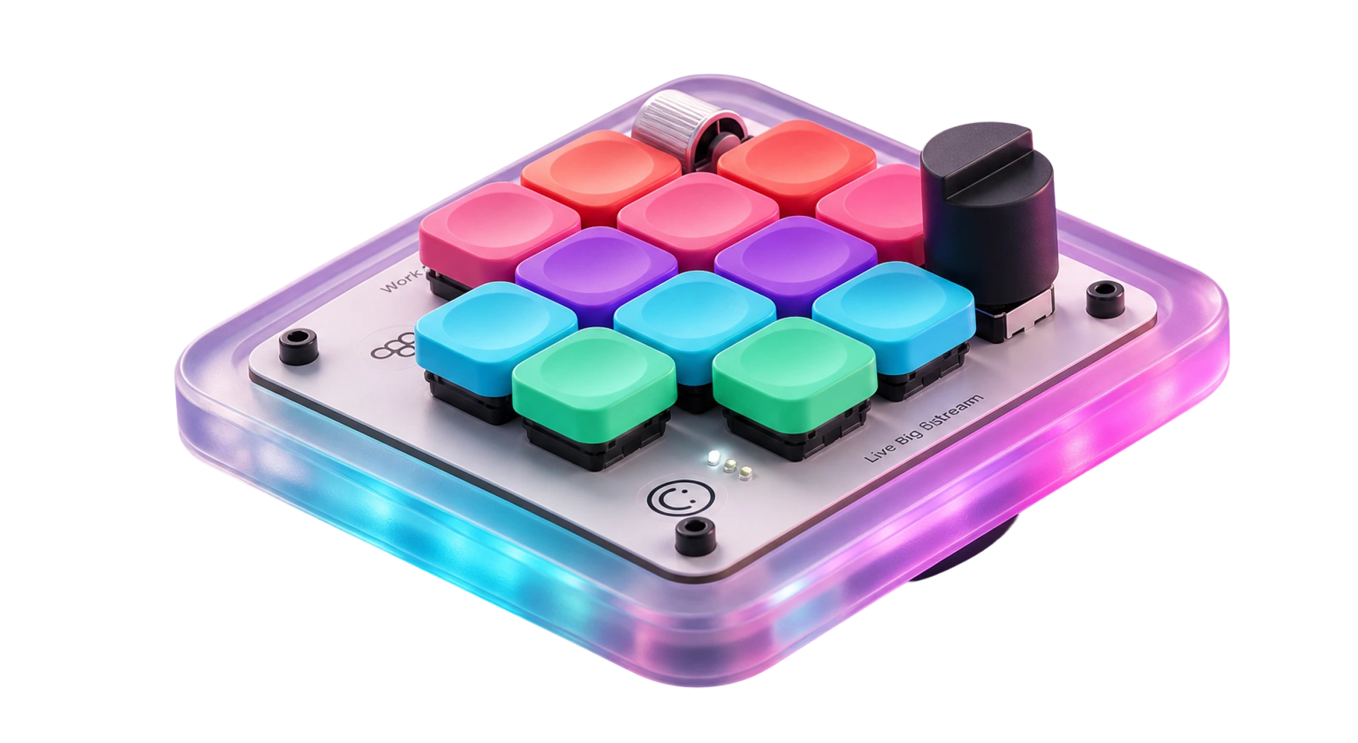 The illuminated original Figma Creator Micro keyboard